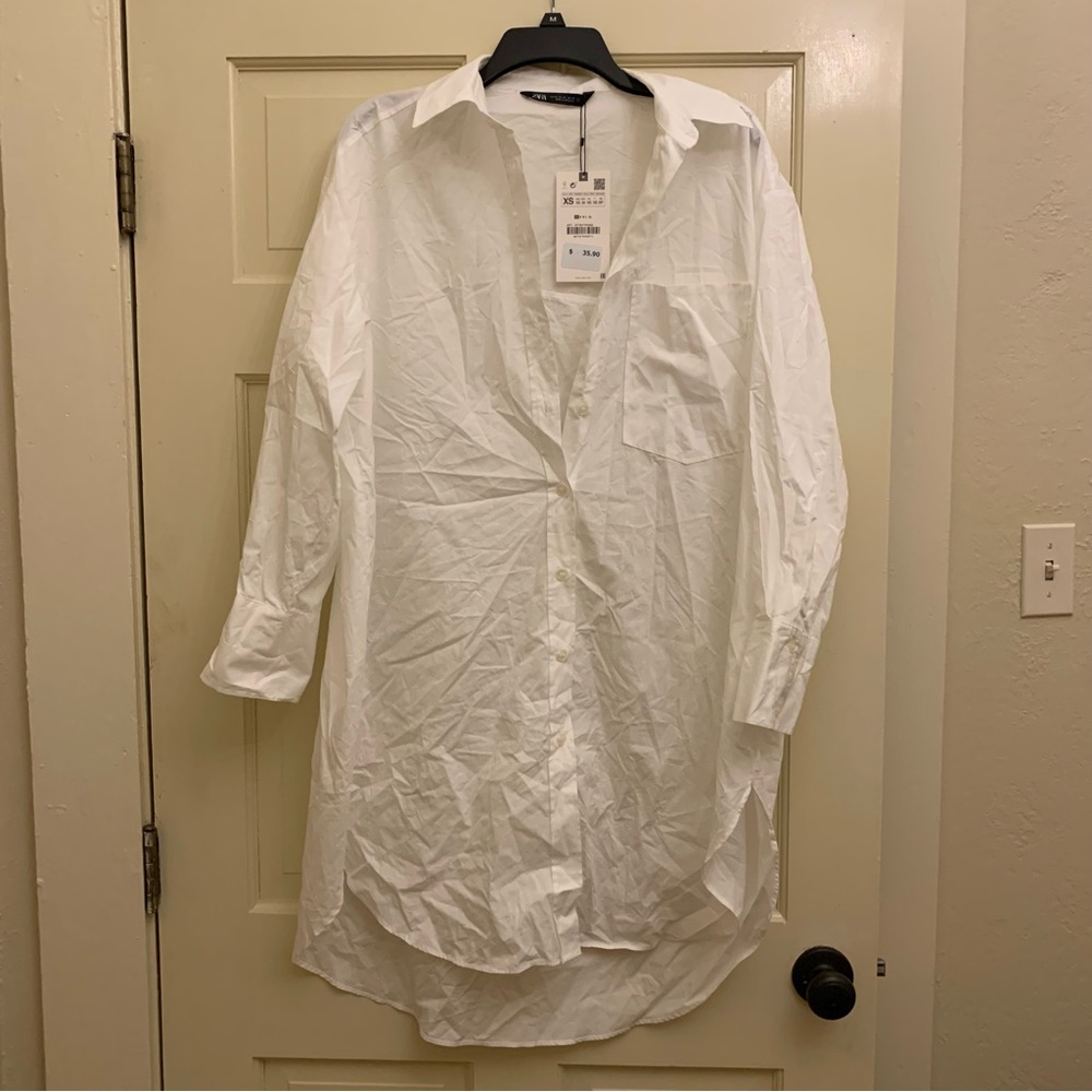 NWT Zara White Button Down Dress! 🤍